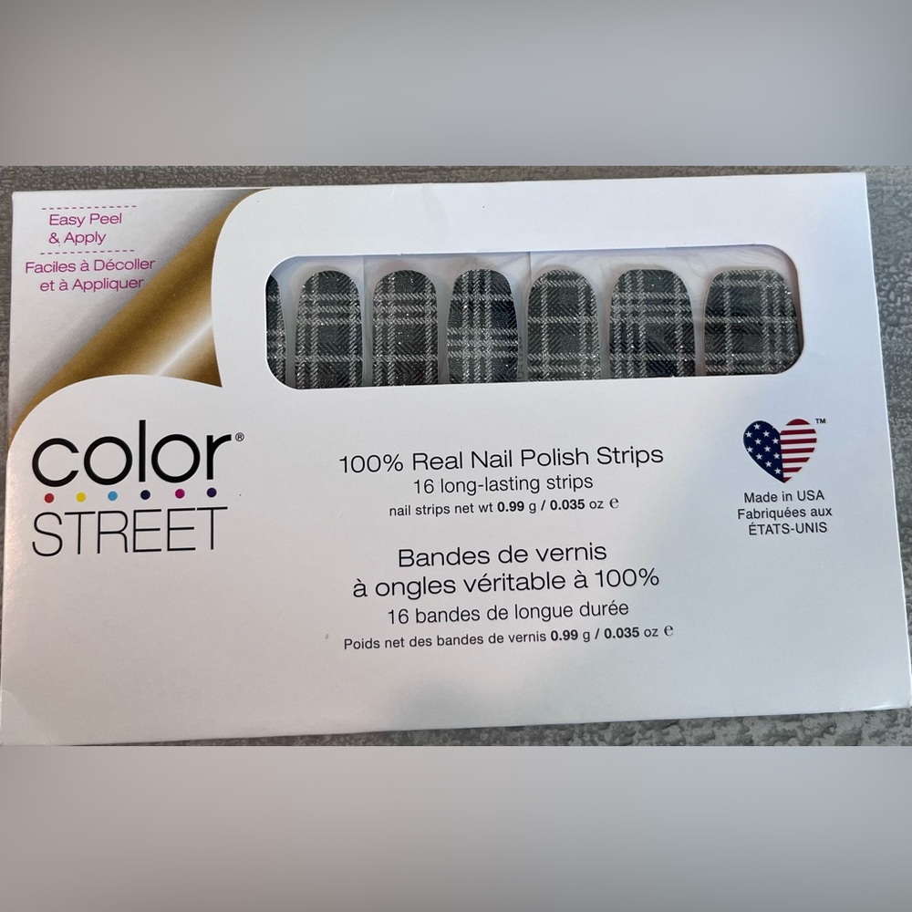 Color Street Plaid Reputation glitter nail strips RETIRED
